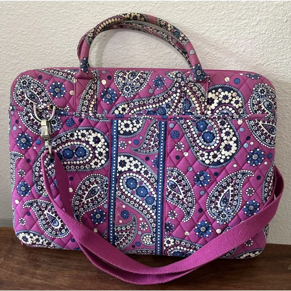 Hard Laptop Case Pink Blue Paisley Vera Bradley Metropolitan Boysenberry Preppy